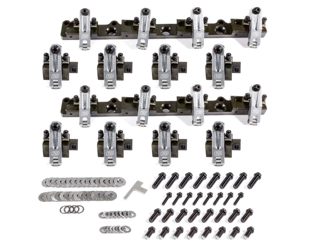 T AND D MACHINE 3142-180/180 - BBC Shaft Rocker Arm Kit w/Brodix SR20 Heads image