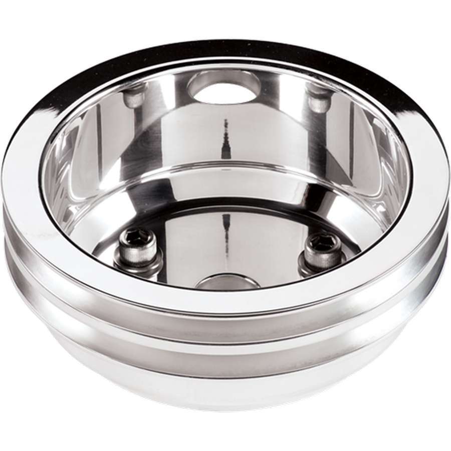 BILLET SPECIALTIES 78220 - SBC 2 GRV Crank Pulley LWP Polished image