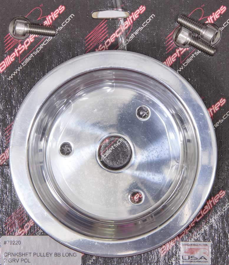 BILLET SPECIALTIES 79220 - BBC 2 GRV Crank Pulley LWP Polished image