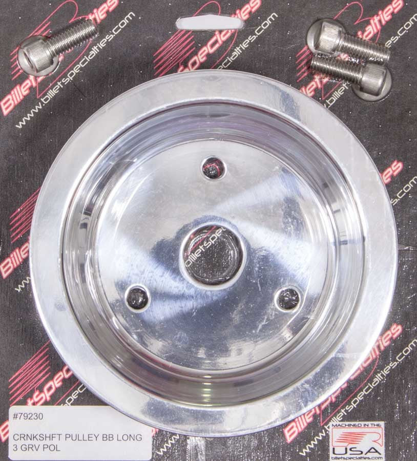 BILLET SPECIALTIES 79230 - BBC 3 GRV Crank Pulley LWP Polished image