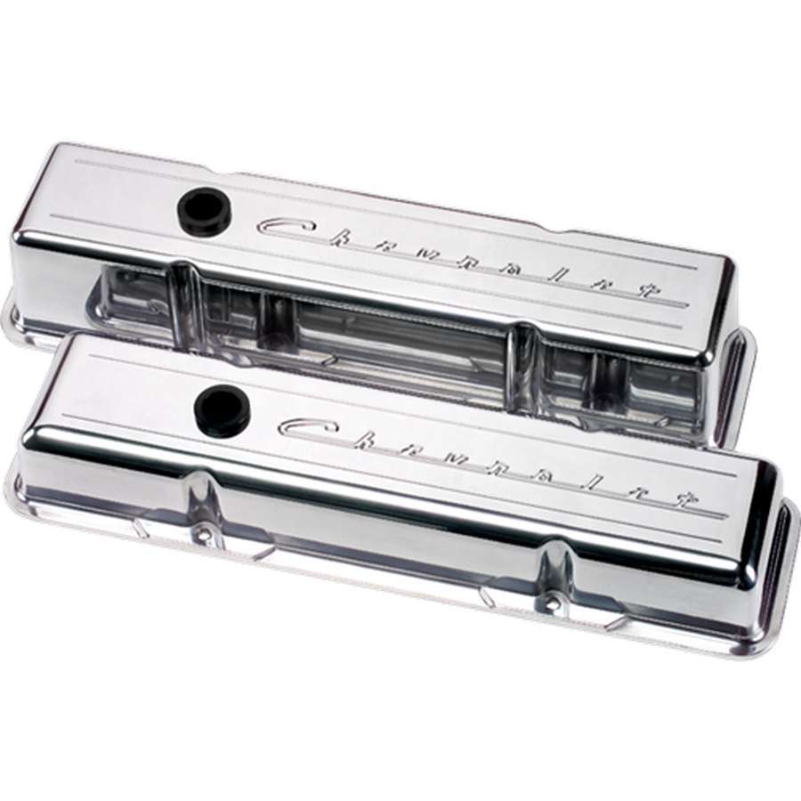 BILLET SPECIALTIES 95123 - SBC Script Short Valve Cover image