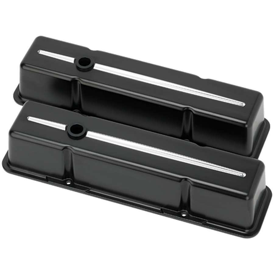 BILLET SPECIALTIES 95224 - SBC Tall Valve Covers Black image