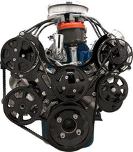 Load image into Gallery viewer, BILLET SPECIALTIES BLK13600 - SBF Tru Trac Pulley System Black P/S & A/C image