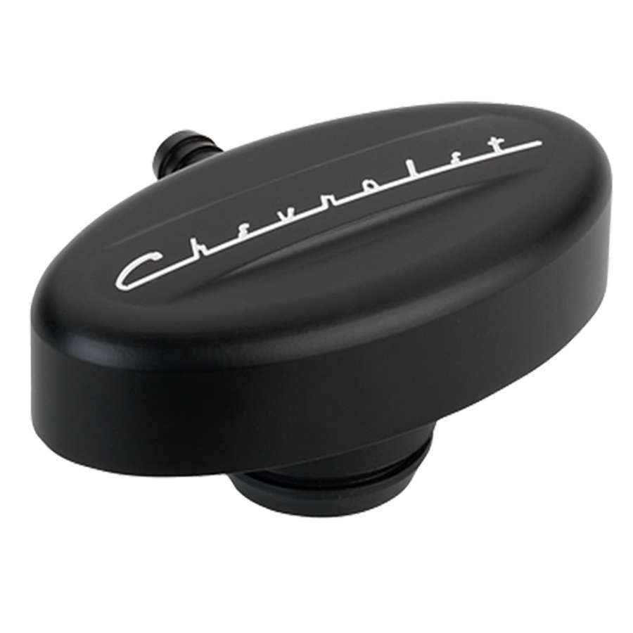 BILLET SPECIALTIES BLK21923 - PCV Breather 1-1/4in VC Retro Black Chevrolet image