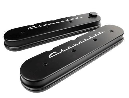 BILLET SPECIALTIES BLK95423 - LS Series Motor Valve Co vers Blk Chevrolet Logo image