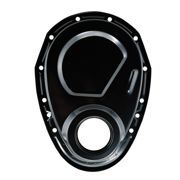 SPECIALTY PRODUCTS COMPANY 7120BK - Timing Chain Cover SBC OEM Style Black Steel image