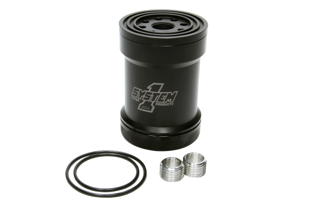 SYSTEM ONE 209-561B - Billet Oil Filter w/Blt Cap 45 Micron - Black image