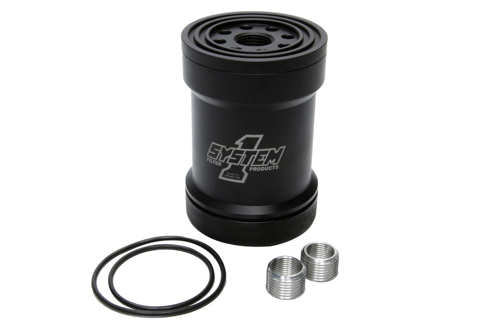 SYSTEM ONE 209-571B - Billet Oil Filter w/Blt Cap 75 Micron - Black image