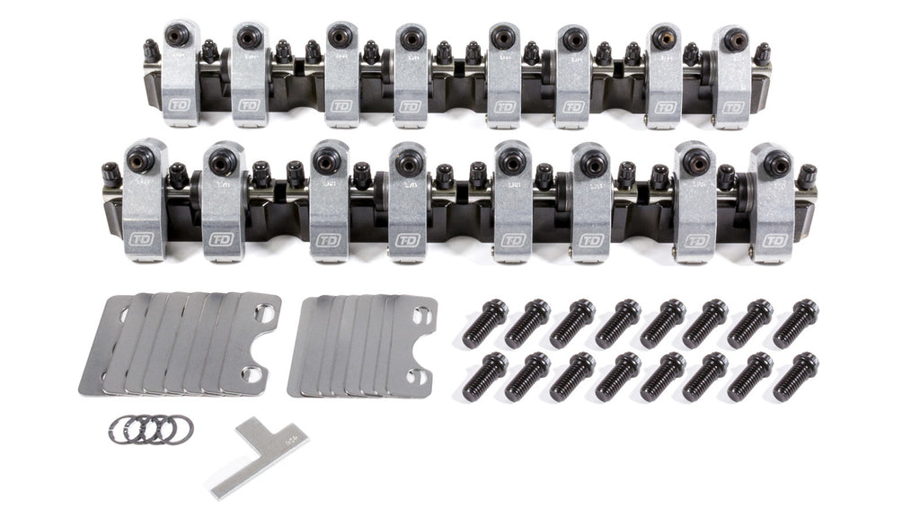 T AND D MACHINE 7304-170/160 - SBF Shaft Rocker Arm Kit w/Edelbrock Victor Jr Hd image