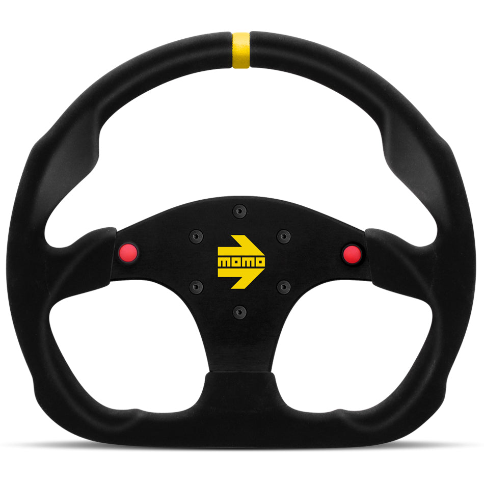 MOMO AUTOMOTIVE ACCESSORIES R1960/32SHB - MOD 30 Steering Wheel Black Suede w/Buttons image