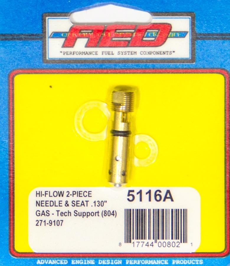 ADVANCED ENGINE DESIGN 5116A - .130 Bottom Feed Hi-Flow Needle & Seat - Each image