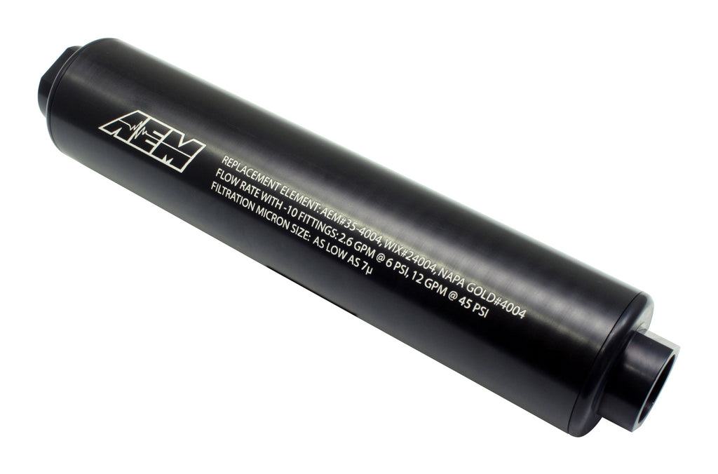 AEM ELECTRONICS 25-201BK - Universal High Volume Fu el Filter. Inlet: -10AN image