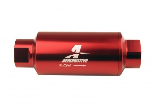 AEROMOTIVE 12340 - #10-ORB Fuel Filter Inline 10 Mircon Red image