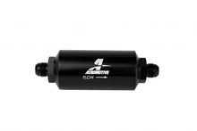 Load image into Gallery viewer, AEROMOTIVE 12345 - 6an Inline Fuel Filter 10 Micron 2in OD Black image