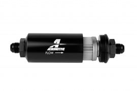 AEROMOTIVE 12379 - 8an Inline Fuel Filter 100 Micron 2in OD Black image