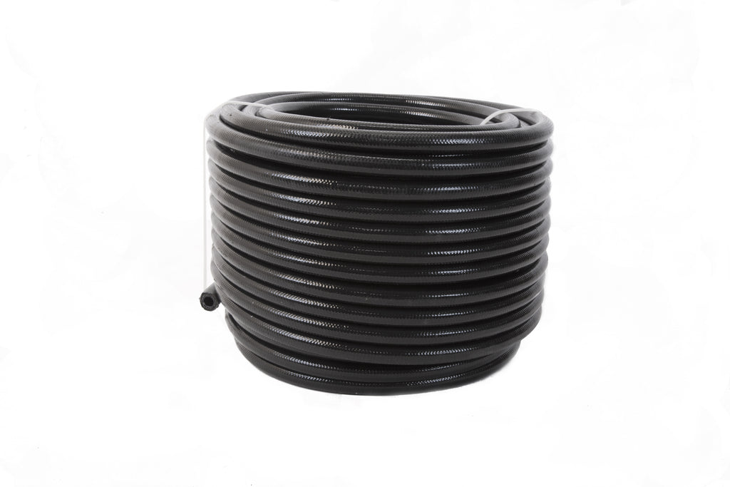 AEROMOTIVE 15337 - 8an PTFE S/S Braided Hose 20ft Black Jacketed image