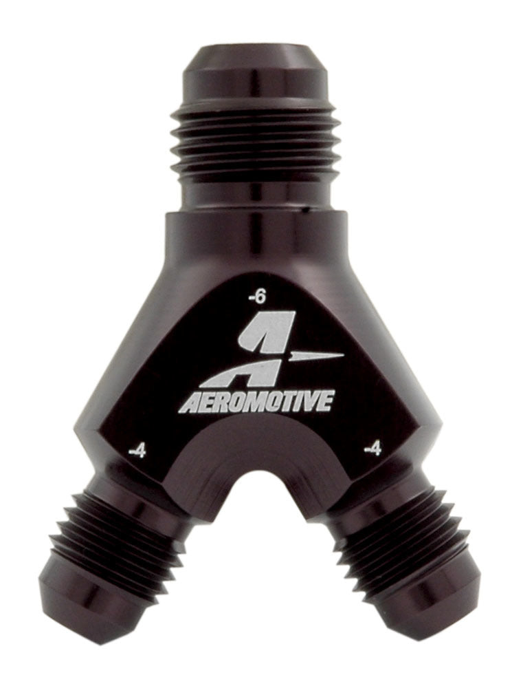 AEROMOTIVE 15671 - Y-Block Fitting - 6an to 2 x -4an image