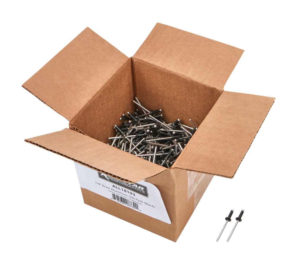 ALLSTAR PERFORMANCE 18193 - 1/8in Alum Rivet Black 500pk 1/8in-1/4in image
