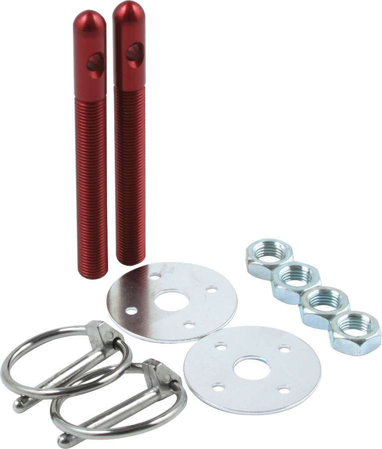 ALLSTAR PERFORMANCE 18481 - Alum Hood Pin Kit 3/8in Red image