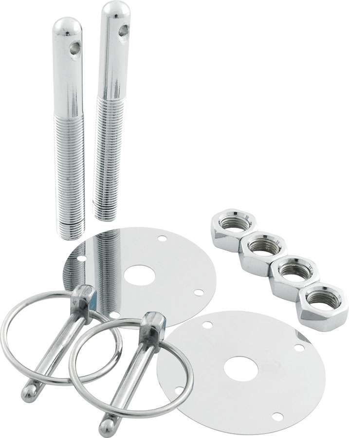 ALLSTAR PERFORMANCE 18513 - Steel Hood Pin Kit w/ 1/4in Flip-Over Clips image