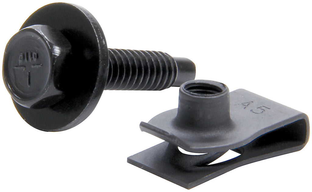 ALLSTAR PERFORMANCE 18558-50 - Body Bolt Kit w/ Clips 50pk Black image