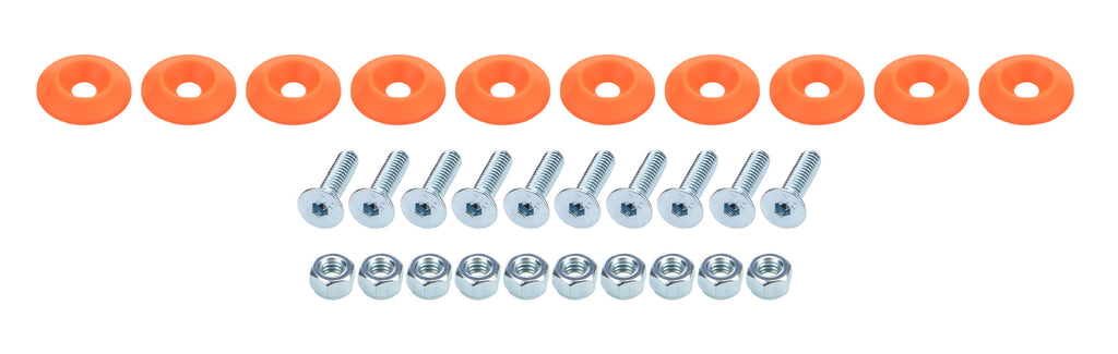 ALLSTAR PERFORMANCE 18689 - Countersunk Bolt Kit Fluorescent Orange 10pk image