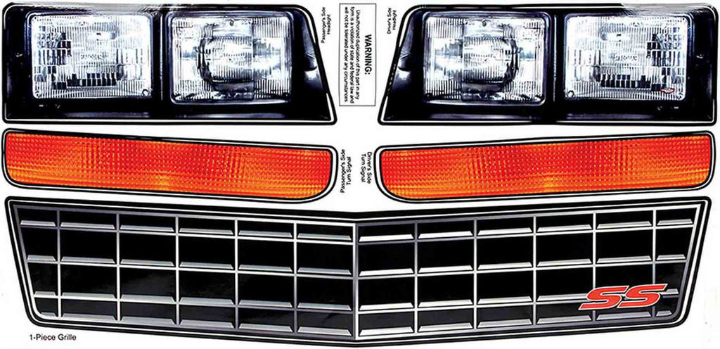 ALLSTAR PERFORMANCE 23014 - M/C SS Nose Decal Kit Stock Grille 1983-88 image