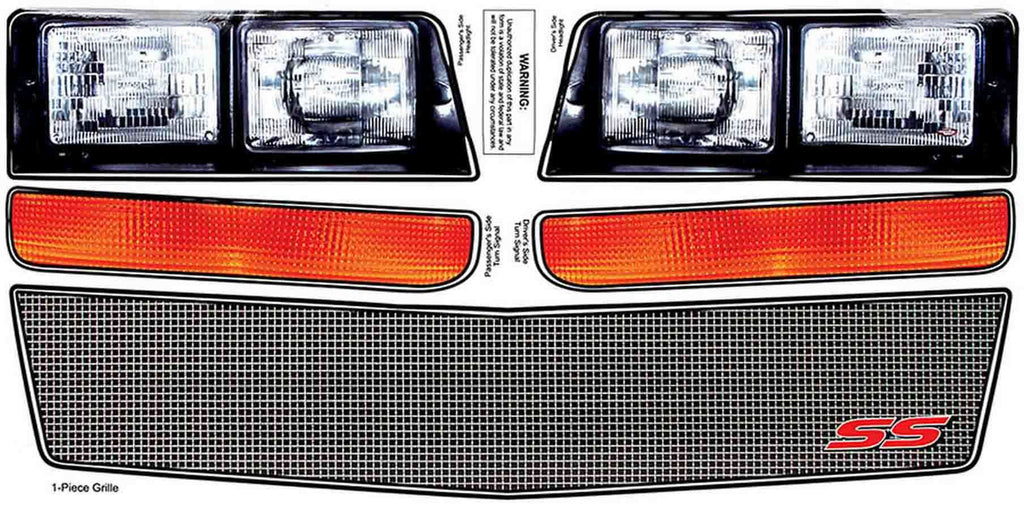 ALLSTAR PERFORMANCE 23038 - M/C SS Nose Decal Kit Mesh Grille 1983-88 image