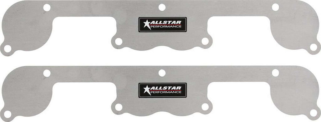 ALLSTAR PERFORMANCE 34214 - Exhaust Block Off Plates SBC Spread Port Aluminum image