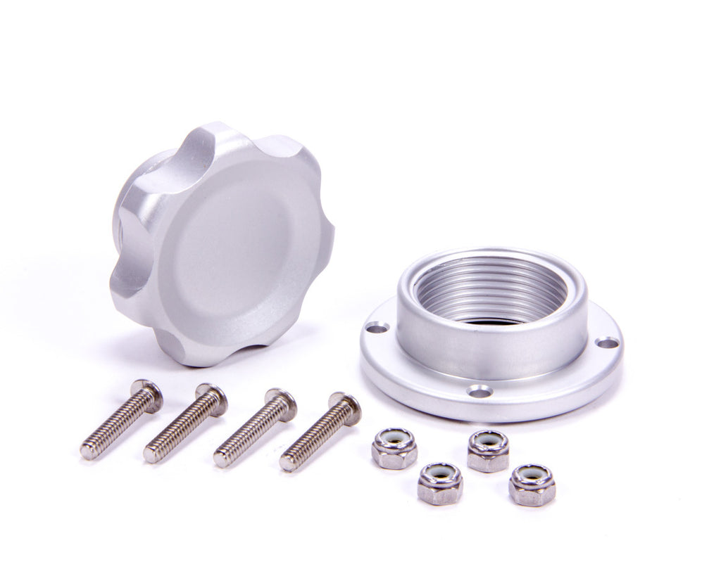 ALLSTAR PERFORMANCE 36180 - Filler Cap Silver with Bolt-In Alum Bung Small image