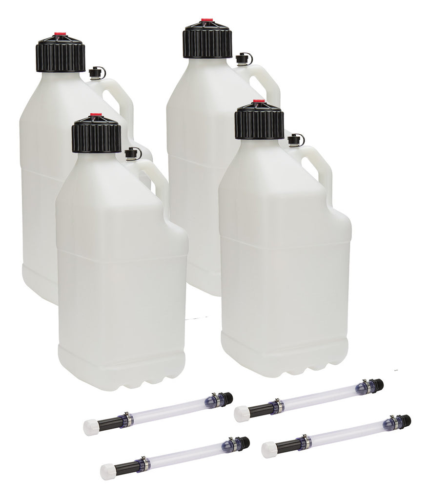 ALLSTAR PERFORMANCE 40120-4 - Utility Jug 5 Gal w/ Filler Hose Clear 4pk image