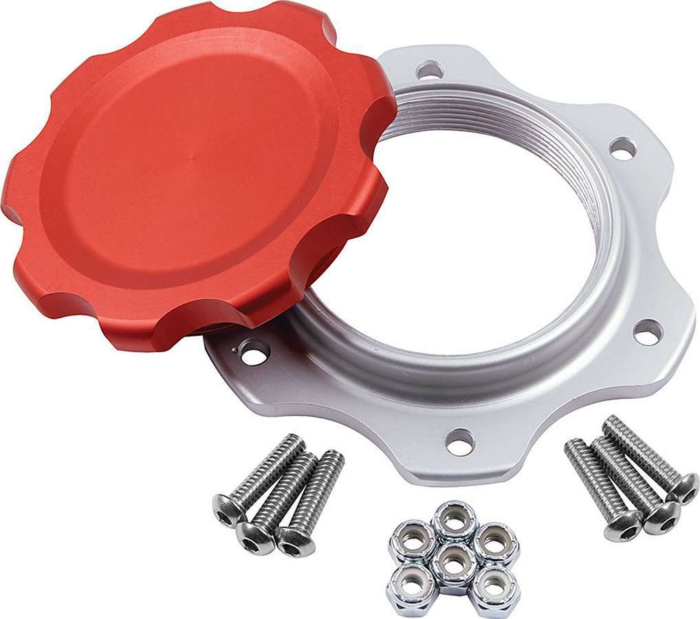 ALLSTAR PERFORMANCE 40134 - Fuel Cell Cap and Bung JAZ 6-Bolt Red image