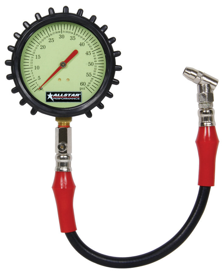 ALLSTAR PERFORMANCE 44048 - Tire Pressure Gauge 0-60 PSI 4in Glow image