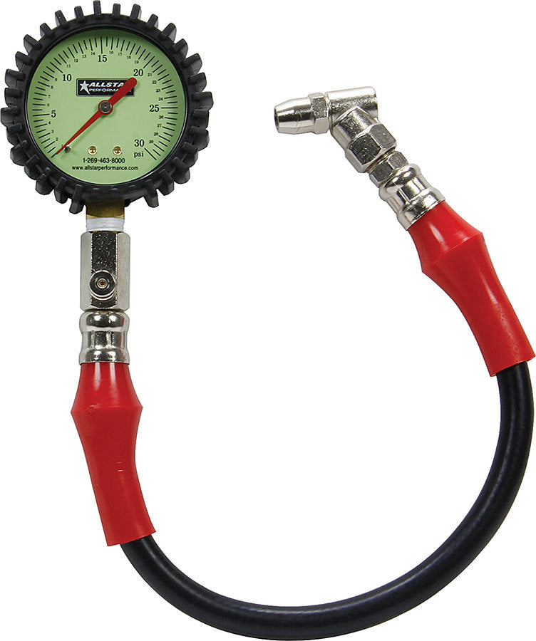 ALLSTAR PERFORMANCE 44057 - Tire Pressure Gauge 0-30 PSI 2-1/4in Glow image