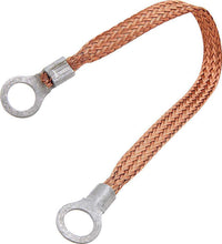 Load image into Gallery viewer, ALLSTAR PERFORMANCE 76328-12 - Copper Ground Strap 12in w/ 1/4in Ring Terminals image