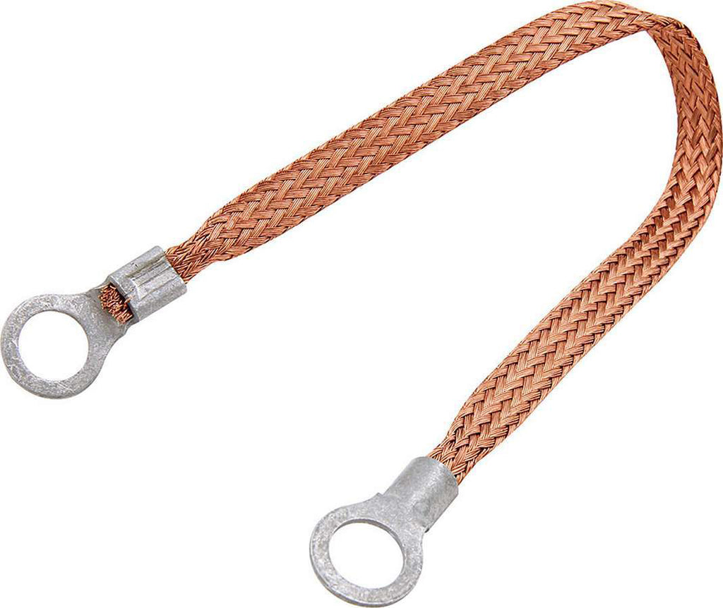 ALLSTAR PERFORMANCE 76330-9 - Copper Ground Strap 9in w/ 3/8in Ring Terminals image