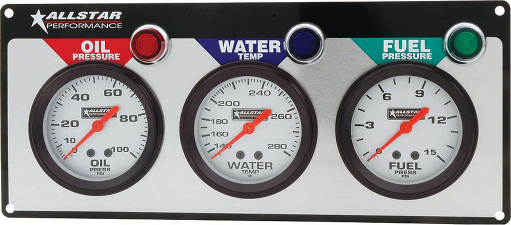 ALLSTAR PERFORMANCE 80092 - 3 Gauge Panel ALL OP/WT/FP image