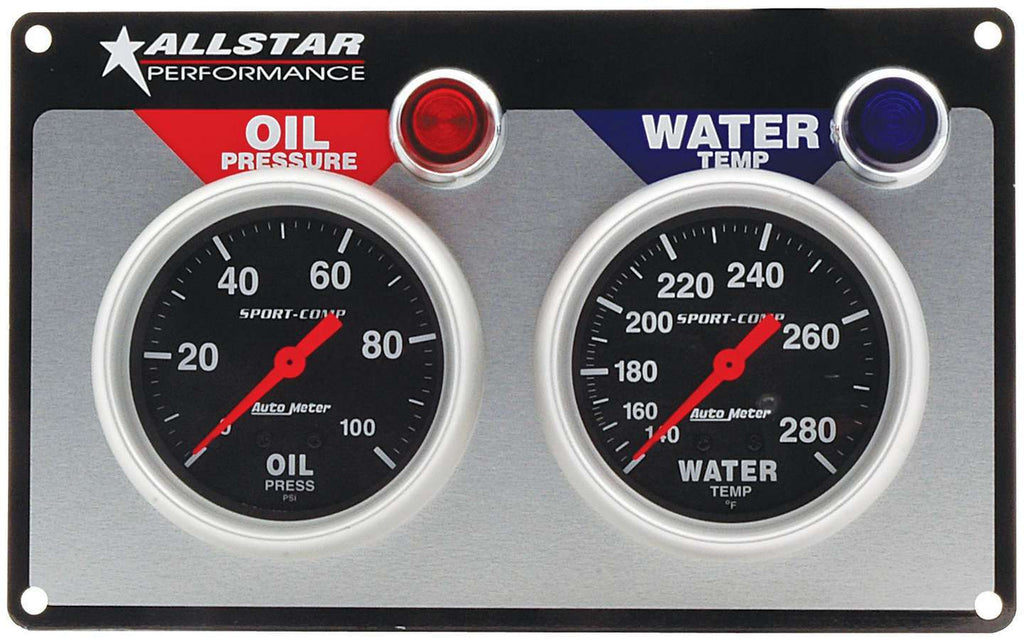 ALLSTAR PERFORMANCE 80110 - 2 Gauge Panel A/M OP/WT Sport-Comp image