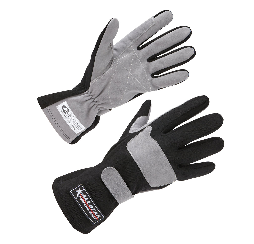 ALLSTAR PERFORMANCE 911012 - Driving Gloves SFI 3.3/1 S/L Black/Gray Medium image