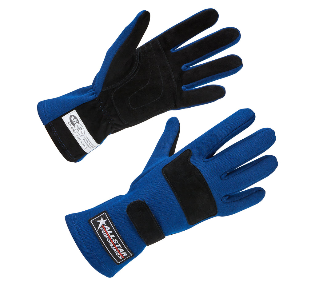 ALLSTAR PERFORMANCE 915022 - Driving Gloves SFI 3.3/5 D/L Blue Medium image