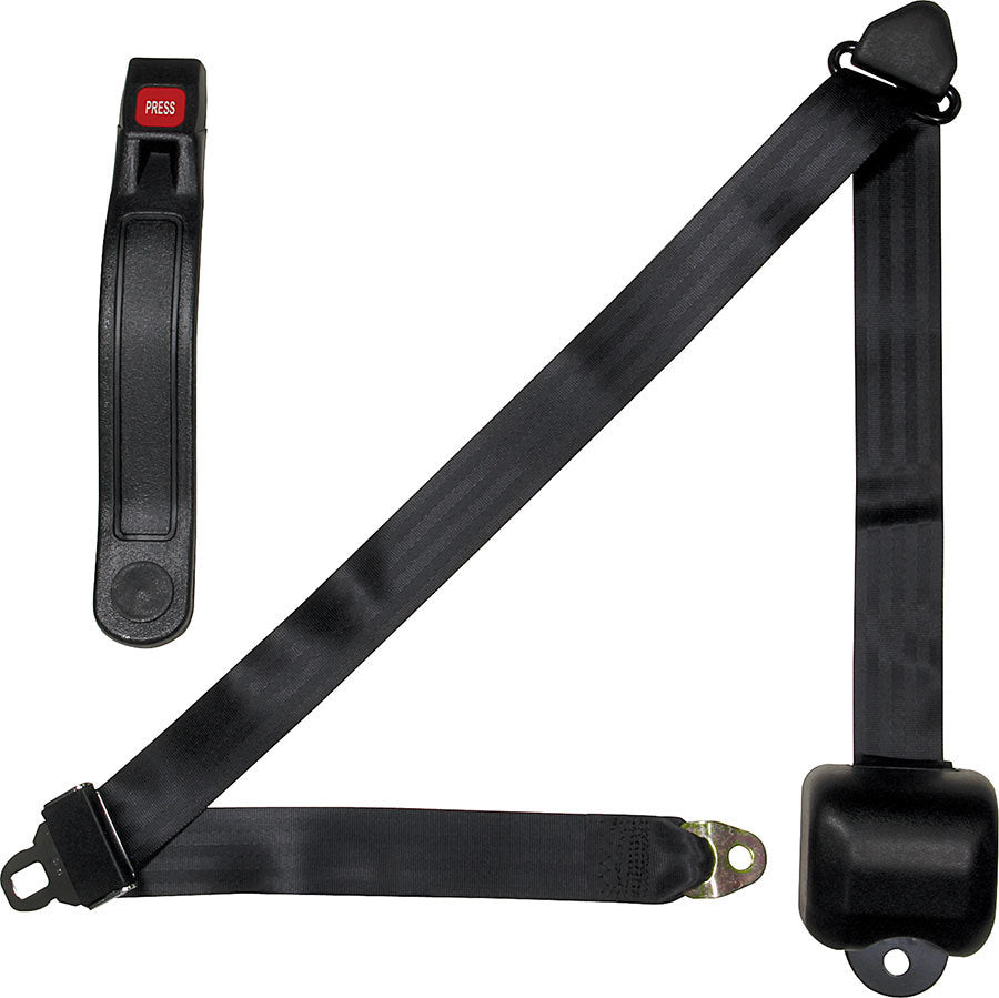 ALLSTAR PERFORMANCE 98115 - Seat Belt Retractable 3pt Black image