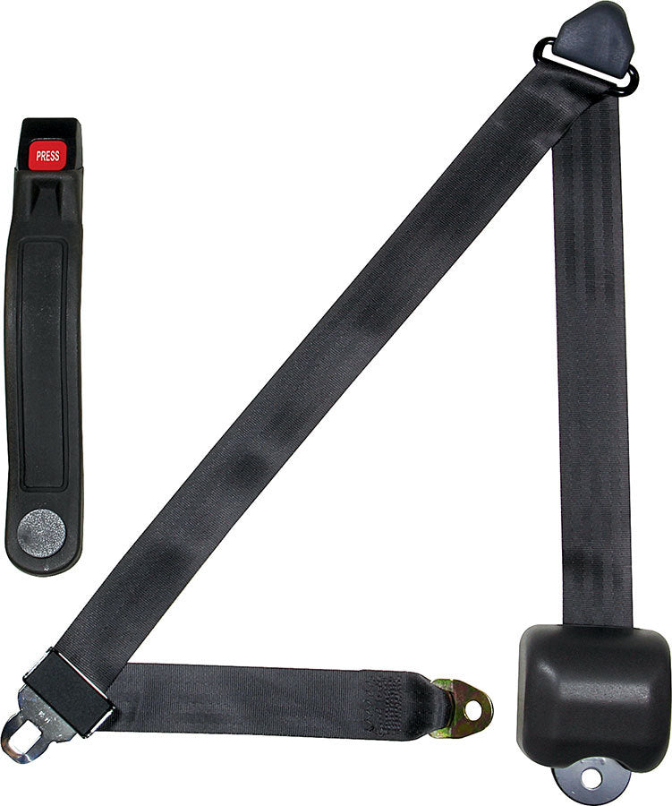 ALLSTAR PERFORMANCE 98117 - Seat Belt Retractable 3pt Charcoal image