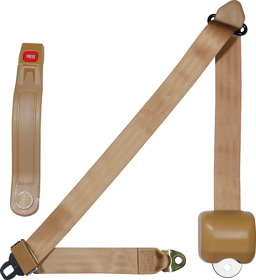 ALLSTAR PERFORMANCE 98118 - Seat Belt Retractable 3pt Tan image