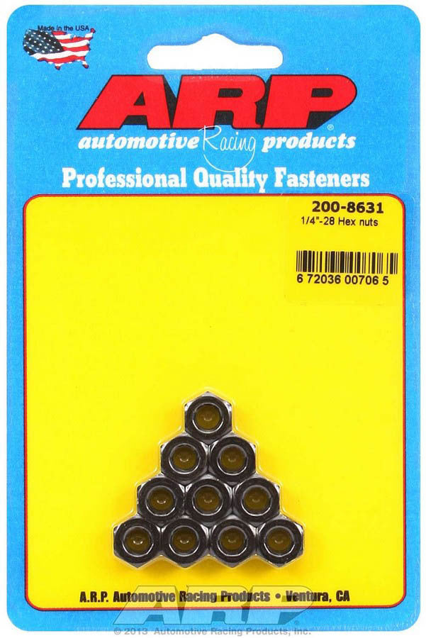 ARP 200-8631 - 1/4-28 Hex Nut w/Flange Kit (10pk) image