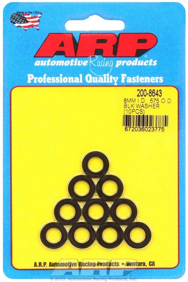 ARP 200-8643 - Black Washers - 8mm ID x .575 OD (10) image