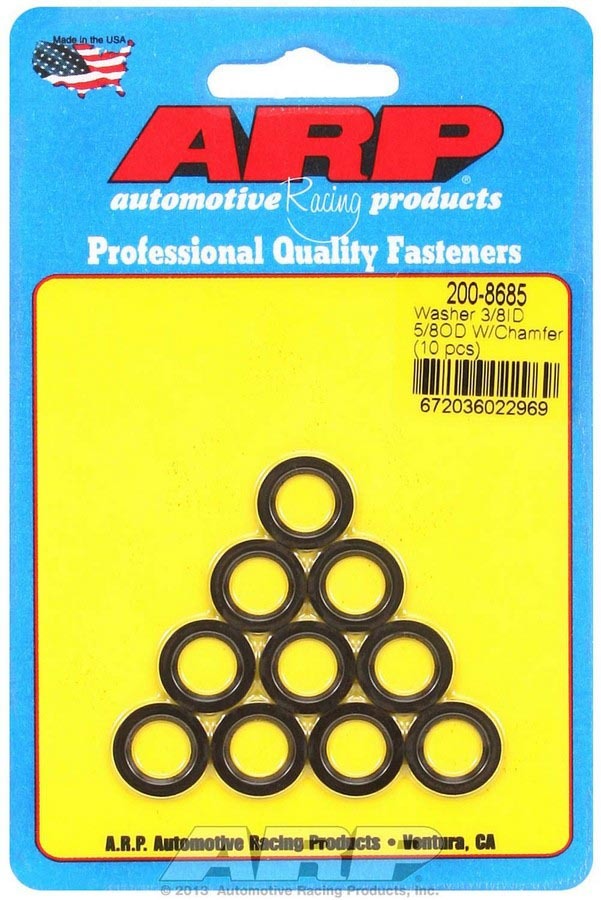 ARP 200-8685 - Black Washers - 3/8 ID x 5/8 OD Chamfer (10) image
