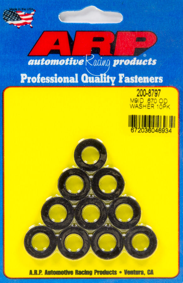ARP 200-8797 - Black Washers - 9mm ID x .670 OD (10pk) image