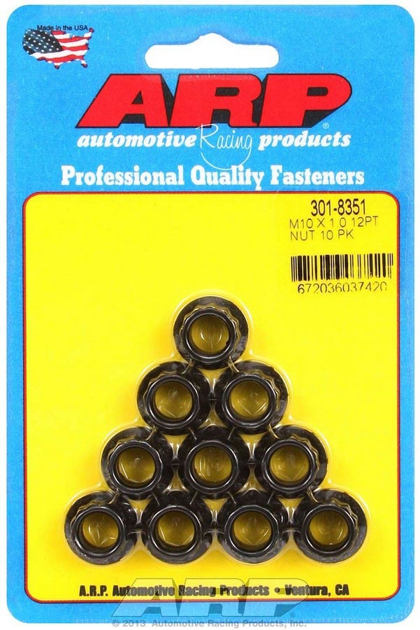 ARP 301-8351 - 10mm x 1.0 12pt Nut Kit 10pk image