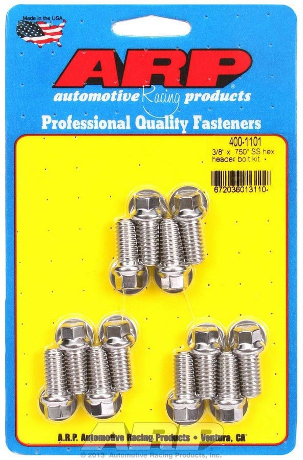 ARP 400-1101 - S/S Header Bolt Kit - 3/8 x .750 UHL (12) image