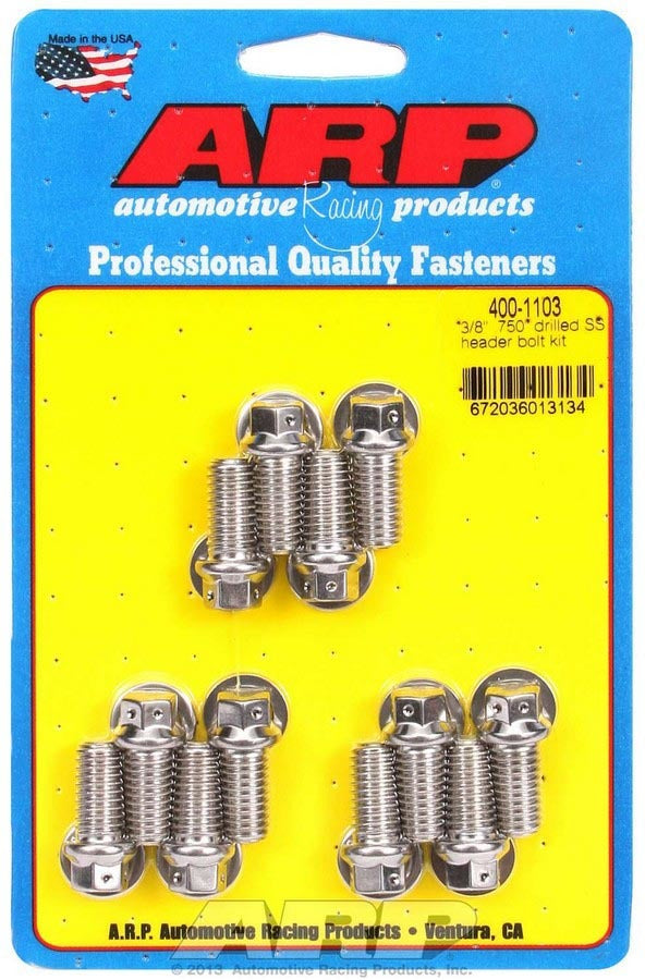 ARP 400-1103 - S/S Header Bolt Kit - 3/8 x .750 UHL (12) image